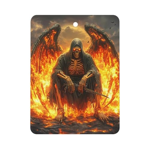 Flaming Death Car Air Freshener Hanging Aromatherapy Tablets for Car Accessories Square