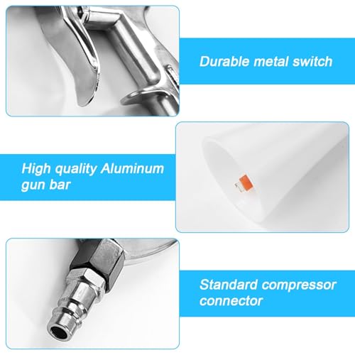 Druckluft Reinigungspistole, Druckluftpistole, Luftpistole Ausblaspistole Druckluft, 6-9,2 Bar Pressluftpistole, Luftdruckpistole, Entfernt sie Effektiv Schmutz Bei der Autoinnenreinigung
