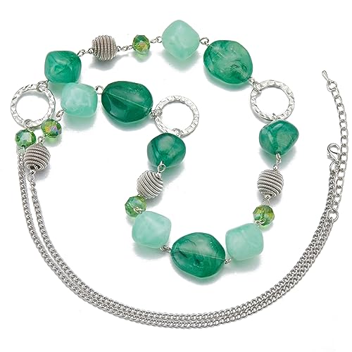 Long collier de perles cadeau femme avec chaîne argent - 2