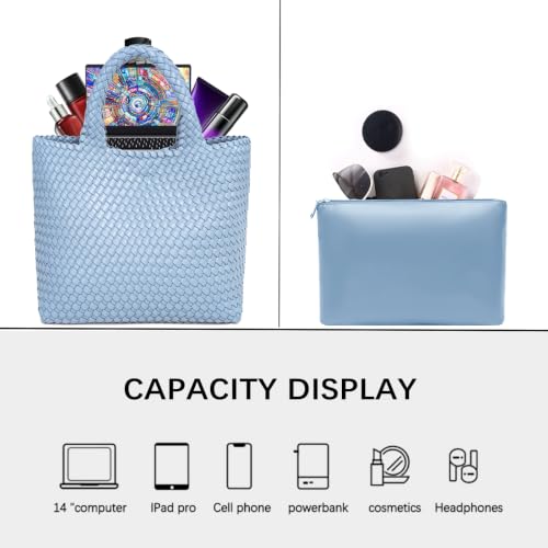 Image of JINMANXUE Fashion Woven Bag Shopper Bag Travel Handbags and Purses Women Tote Bag Large Capacity Shoulder Bags