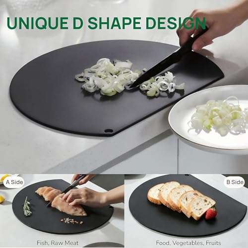 Tablas para cortar de cocina flexibles de TPU negro, pack 2 miniatura 4