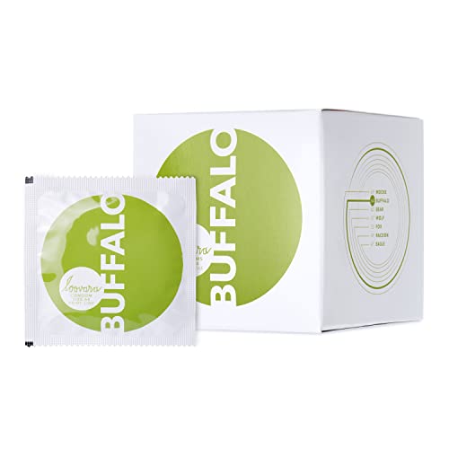 Loovara - Pack de 12 Preservativos - Condones Tamaño 64 - Talla Buffalo - Preservativos Finos Hechos de Caucho Justo - Variedad de Tallas de Condones para Hombres - Caja Condones Condom Men Veganos