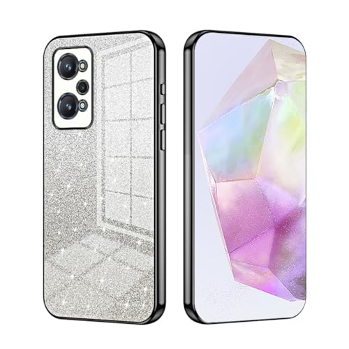 SEAHAI Funda para Realme GT 2 Pro 5G (GT2 Pro), Degradado de Color Transparente Brillantes Patrones Tarjetas Diseño Ultradelgado Suave Silicona TPU Antigolpes Carcasa Cubierta - Negro