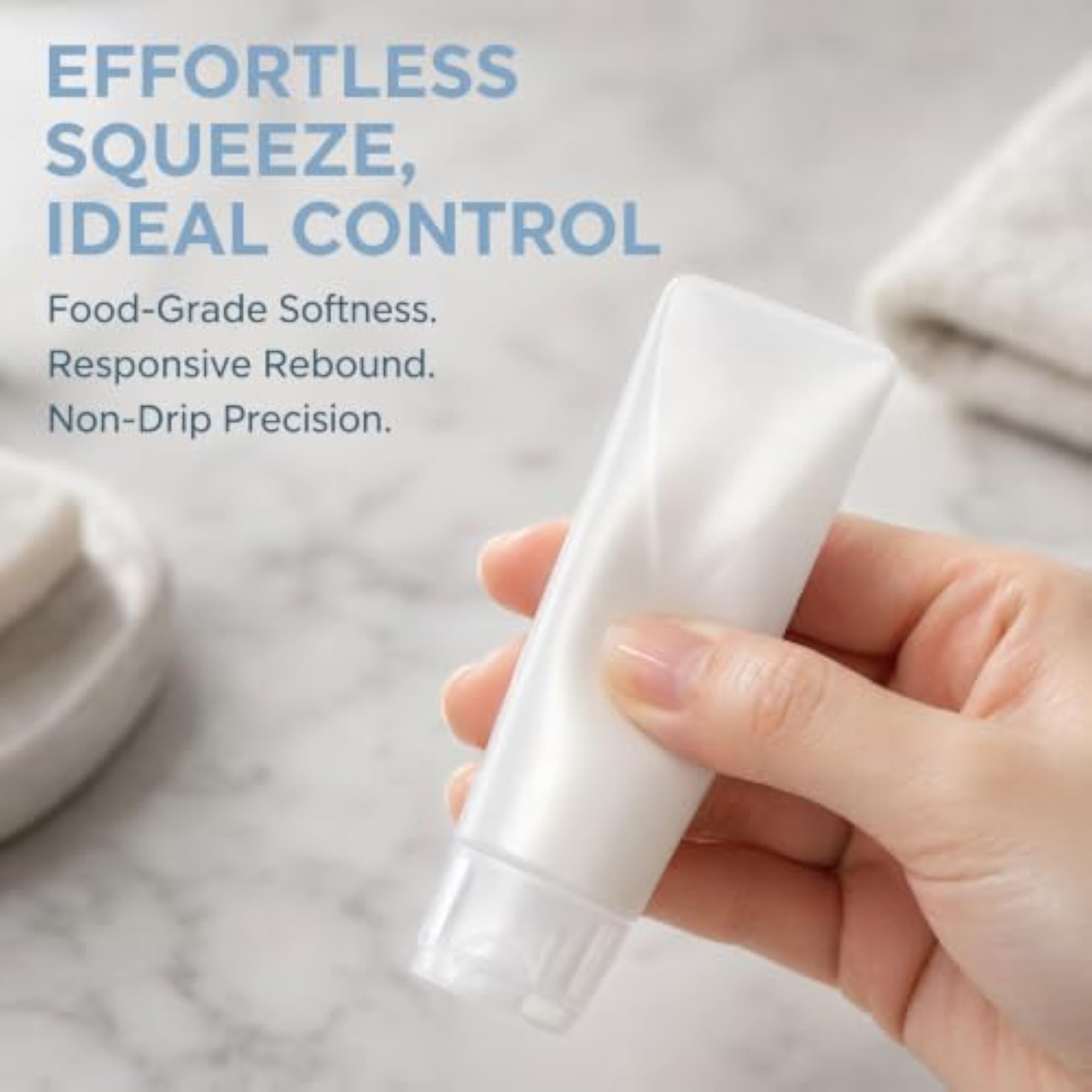 2pcs Travel Size Squeeze Travel Bottles, 1oz, Clear