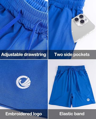 5 Pack Boys Athletic Shorts with Pockets Active Youth Basketball Shorts Quick Dry Kids Gym Soccer Shorts2