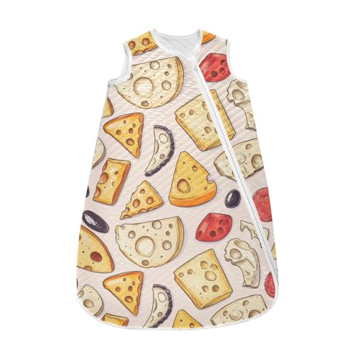 vvfelixl Cheese Pattern Baby Sleeping Bag Sleep Sack,Baby Wearable Blanket Sleep Suit for 0-6 Months