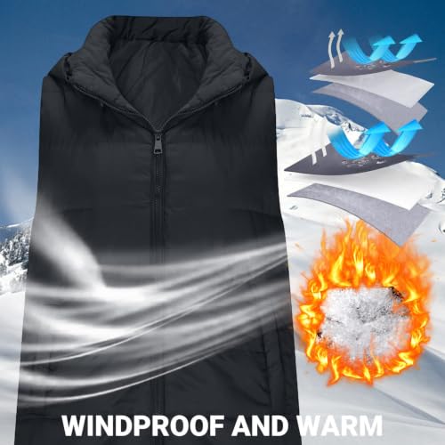 Girls Long Puffer Vest Sleeveless Hooded Zipper Quilted Kids Winter Jacket - image 9