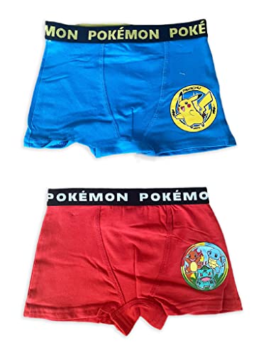 Fashion UK Bragas Boxer Pokemon Slip Niño Elástico Paquete de 2, multicolor, 5 años