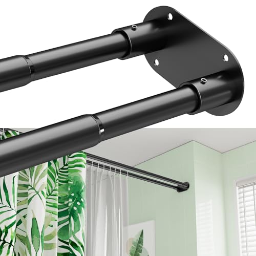 Double Shower Curtain Rod, Adjustable 28 to 76 Inches Wall