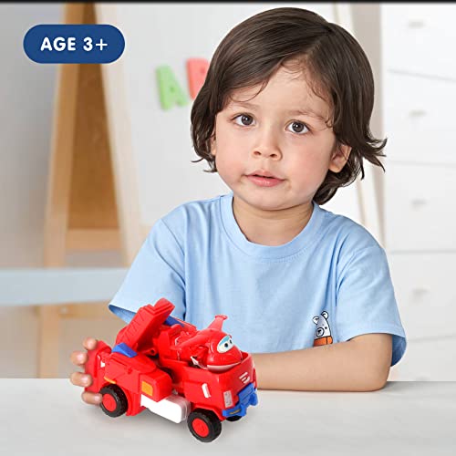 Super Wings- Deluxe Transforming Jett Vehicle, Color Rosso, 7 Pulgadas (Alpha Animation & Toys Ltd EU720311)