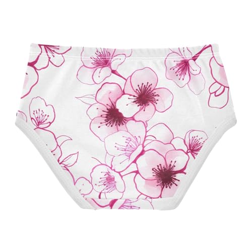 Cotton Girls Underwear Toddlers Blossom Flowers Pink Cute Panties Girl Artistic Briefs Undies Kids 2t2
