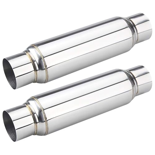 Image of LCGP 3 inch Universal Resonator, Straight Through Performance Muffler, 16 inch Overall Length 2pcs