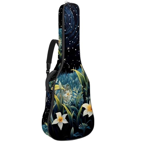 Sac de transport pour guitare acoustique étanche et fleuri pour cours de musique et répétitions