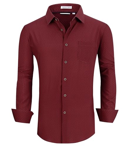 Alex Vando Mens Printed Dress Shirts Long Sleeve Regular Fit Button Down Shirt