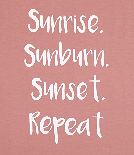 Womens Sunrise Sunburn Sunset Repeat Tank Tops Country Music Vacation Sleeveless T-Shirt Funny Letter Graphic Tops #TOP4