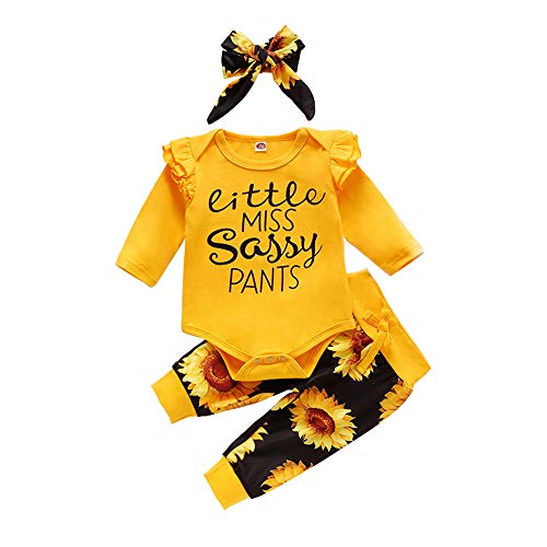 Baby Girl Outfits Infant Ruffle Romper Tops Floral Pants Headband 6 12 Months Newborn Girls Fall Clothes