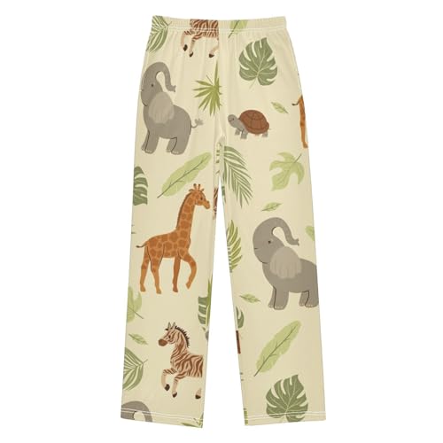 Elephant Zebra Boys Pants Boys Athletic Pants Long Pant for Boy with Pockets Wide-Leg Size 6-14Y