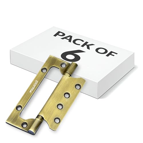 Image of Plantex Butterfly Hinges for Door /Stainless Steel Door Hinges /5 Inch x 14 Gauge Hinge /2.5 mm Hinges for Home /Office /Hotel /Non-Mortise Hinge - Pack of 6 (Brass Antique)