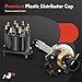 A-Premium Ignition Distributor with Cap and Rotor Compatible with Chevy, GMC Vehicles - V8 5.0L, 5.7L, 7.4L - C/K 1500 2500 Pickup, Camaro, Blazer, Yukon, Jimmy, C60, P30, Tahoe - 1987-1997, Black Cap