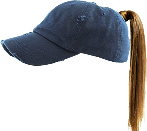 Image of Classic Plain Ponytail Messy High Bun Headwear Adjustable Cotton Trucker Mesh Glitter Hat Baseball Cap