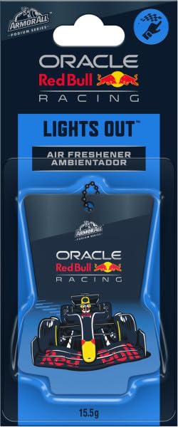 Armor All Podium Series™ Hanging Car Air Freshener – Logo, Fragancia Lights Out™, Eliminador de Olores para Coche, Hasta 40 Días de Frescura, Desarrollado en Colaboración con Oracle Red Bull Racing