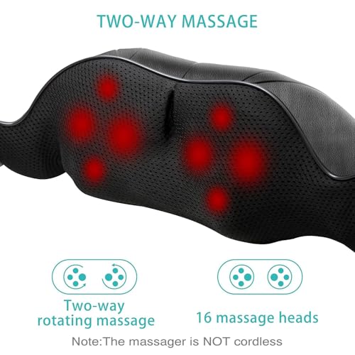AERLANG Shiatsu Back and Neck Massager, Back Massager Deep Tissue Kneading Massager Neck and Shoulder Massager with Heat, Electric 4D Massage Pillow Fathers Day Dad Gifts from Daughter(NOT Cordless) - Image 4