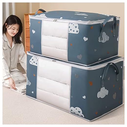 Comforter Storage Bag - Large Capacity Clothes Storage Bag Organizer with Reinforced Handle Thick Fabric for Comforters, Pillows, Blankets, Bedding/Quilt, Blanket, Duvet, Mothproof & Space Saver