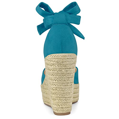 Espadrilles compensées bleu sarcelle Allegra K : sangle cheville ajustable anti-glisse - 3