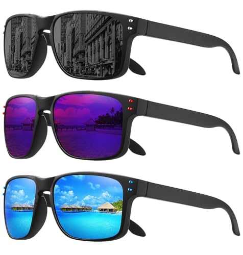 Lunettes de soleil carrées rétro pour la conduite et la pêche sur la plage