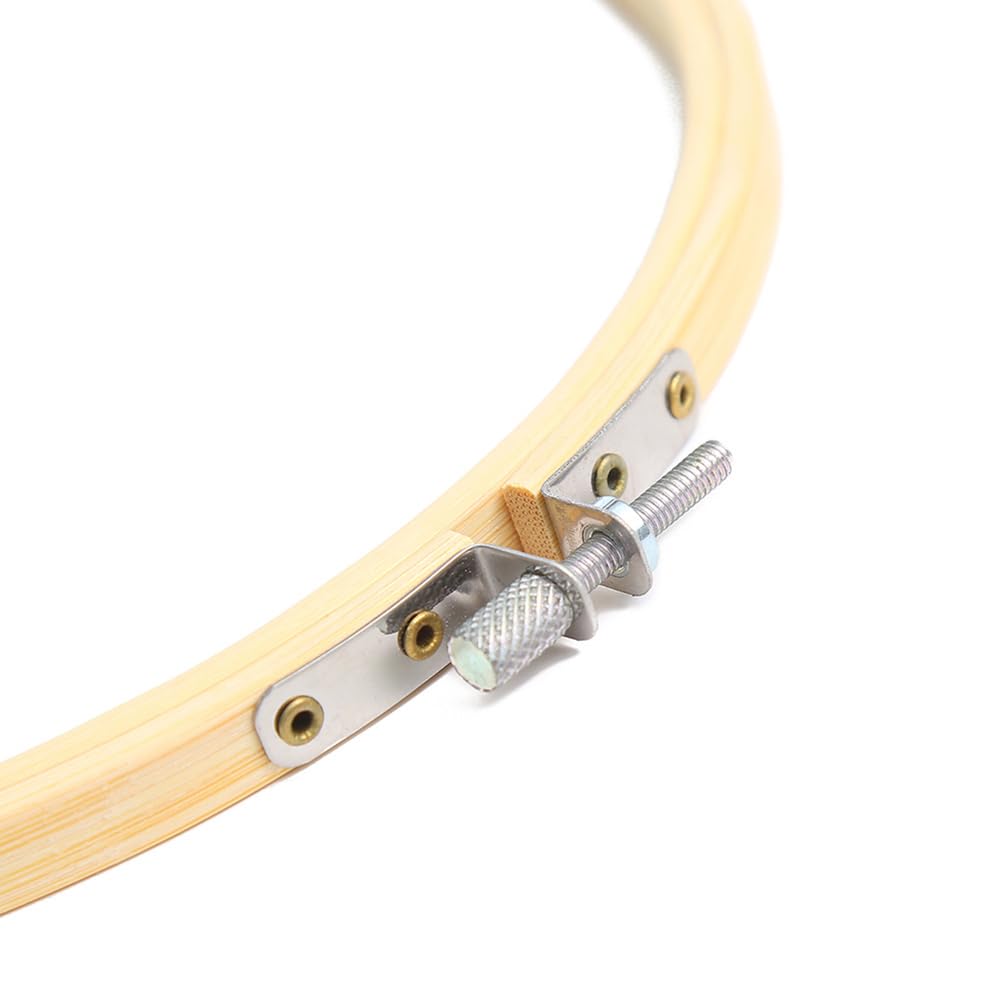 GSHLLO 3 Pcs Wood Round Embroidery Hoops Cross Stitch Rings Wooden Crafting Hoops Hand Sewing Circles Adjustable Frame Hoops Needlework Supplies