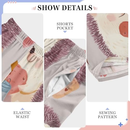 Hedgehog with Love Boys Long Pants Soft Trousers Elastic Waist Kids Lounge Bottoms with Pockets S-XL4