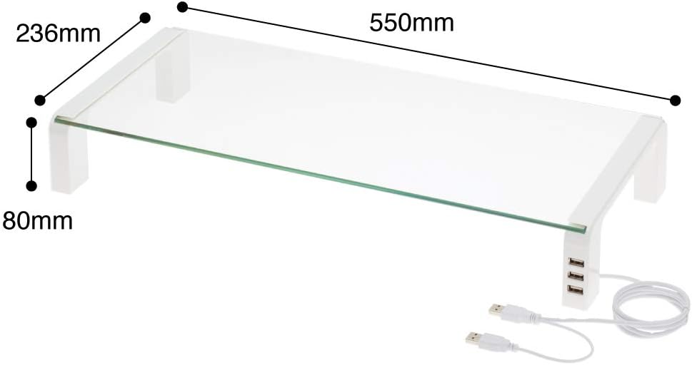 King Jim THDBU-20W Desk Stand, Desk Board with USB Hub, White