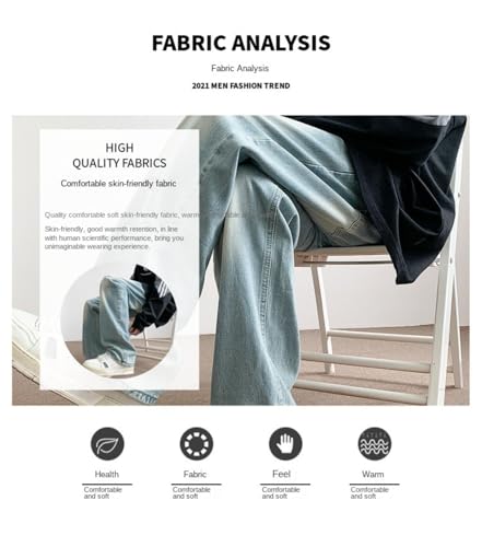 Jeans Pants Trousers Denim Spring Summer Retro Simple Versatile Men's Loose Straight Casual3