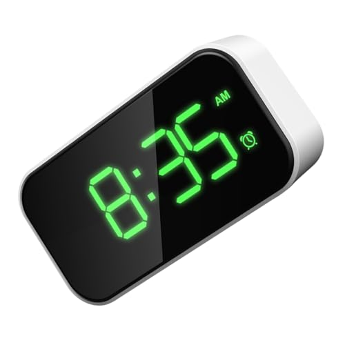 ledmomo 充電対応フルスクリーンデジタル目覚まし時計 小型コンパクト設計 段調光可能 寝室 デスク用シンプルホワイトモデル
