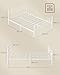 VASAGLE Bett 140 x 200 cm, Gästebett, Doppelbett aus Metall, Bettgestell, Bettrahmen, Metallbett, einfache Montage, mattweiß RMB064WG01