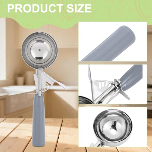Akozon Ice Cream Scoop with Trigger Release, Potato Scooper, 120ml Cookie Scoop Stainless Steel and Non-Slip Handle, Multi-Functional for Ice Cream,Fruits,Mashed Potato,Meatballs - Image 3