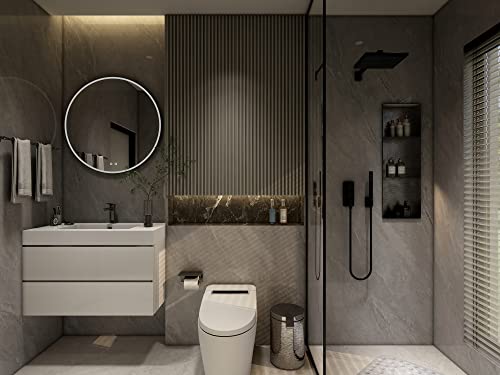 Bluhouzz Alice 36 Inch Bathroom Vanity With Sink, Large Storage Wall Mounted Floating Bathroom Vanity For Modern Bathroom, One-Piece Sink Basin Minimalist Bathroom Sink Cabinet #TOP6