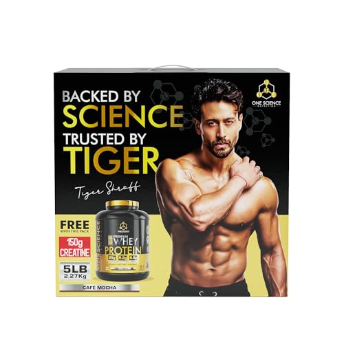 Image of One Science Nutrition Whey Protein Combo | 25g Protein, High BCAA | Supports Muscle Gain, Strength & Endurance | Free 150g Creatine | Cafe Mocha, 2.27 kg