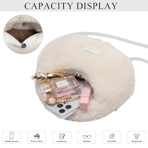 Furry Purse for Women Faux Fur Bag Cute Lambswool Fuzzy Crossbody Bags Top-Handle Fluffy Handbag4