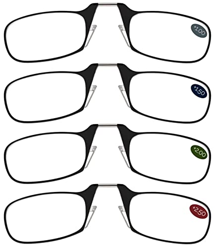 ThinOptics Find Your Strength Clarity Kit Rectangular Reading Glasses, Black, 44.45 mm + 2.5
