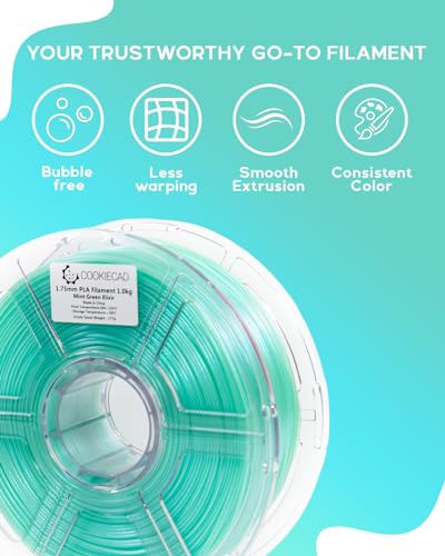 Image of Cookiecad PLA Filament 1.75mm 1kg Iridescent Glitter 3D Printer Filament - Mint Green Elixir PLA