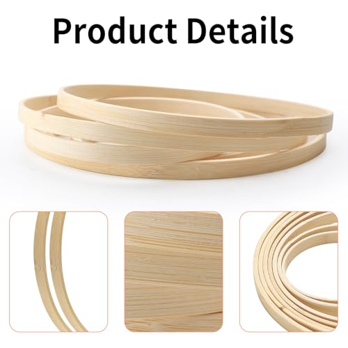 KOXXIAMOQ 14 Stück Holzringe zum Basteln, Bambus Holzreifen, Traumfänger Ringe, Bastelringe Holz Makramee Ringe für Blumenkranz DIY Handwerk Hochzeitskranz Wandbehang Deko(8/10/13/15/17/18/20 cm)
