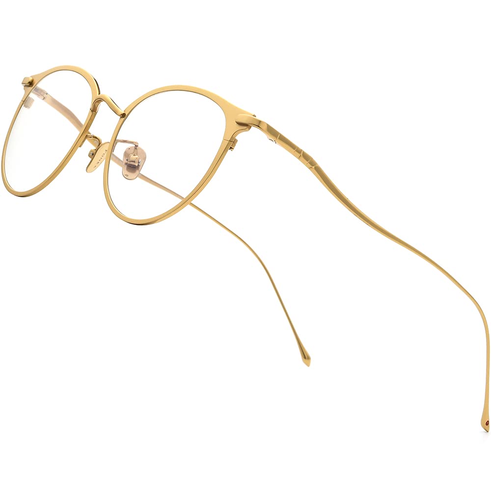 FONEX Titanium Glasses Frame, Women Round Myopia Optical Eyeglasses 8509