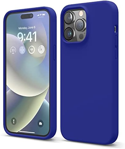 elago Płynne silikonowe etui kompatybilne z iPhone 14 Pro Max (6,7 cala), silikon premium, ochrona całej obudowy - 3-warstwowe, odporne na wstrząsy, odporne na zarysowania, miękka podszewka z mikrofibry (kamień)