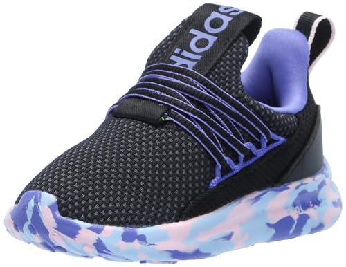 adidas Lite Racer Adapt 7.0 Sneaker, Black/Clear Pink/Cobalt Blue, 5 US Unisex Big Kid