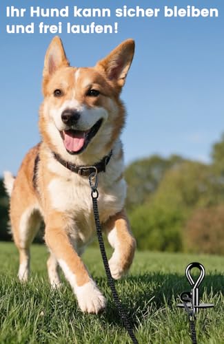 Bodenanker Hund Pro, Erdanker Hund 37cm, Mittlere bis Große bis zu 100 kg, Keine Scharfe Kante Extra Stabiler Spiralanker für Große Hunde, Bodenanker zum Eindrehen für Strand, Camping, Rasen & Hof