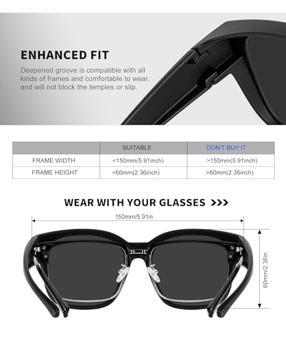 Image of KALIYADI Fit-Over-Glasses Polarized Sunglasses-for-Men Wrap-Around-Sunglasses: Mens Polarized Sunglasses UV400 Protection