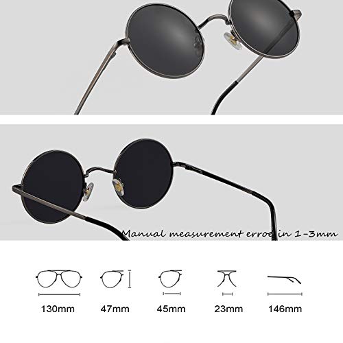 Image of Retro Small Round Polarized Sunglasses for Men Women Circle Hippie Style Sun Glasses