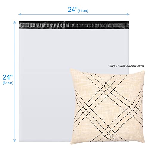 Image of Metronic Poly Mailers 24x24 300 Pcs Large Shipping Bags for Clothing White Packaging Bags Strong Self Seal Adhesive Shipping Envelopes for Small Business Tear-resistant Mailing Bags Mailing Envelopes