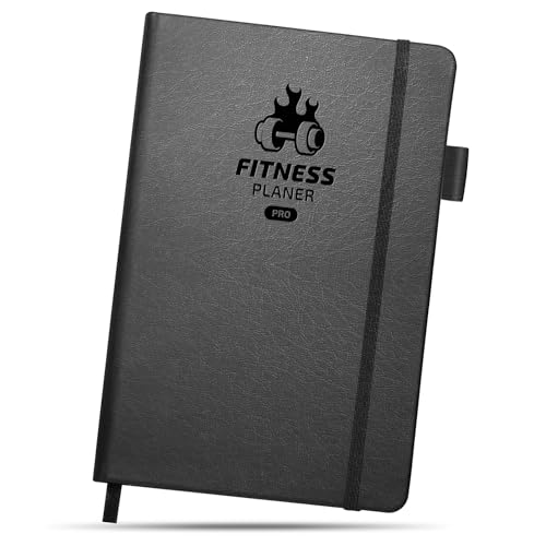 BIROYAL Trainingstagebuch PRO für Hochintensiv-Trainierende, Täglicher Platz für 12 Kraftübungen & 5 Cardio-Sessions, Undatierte Trainingsbuch A5, Ledereinband schweißfest, Workout Gym Buch für Gym